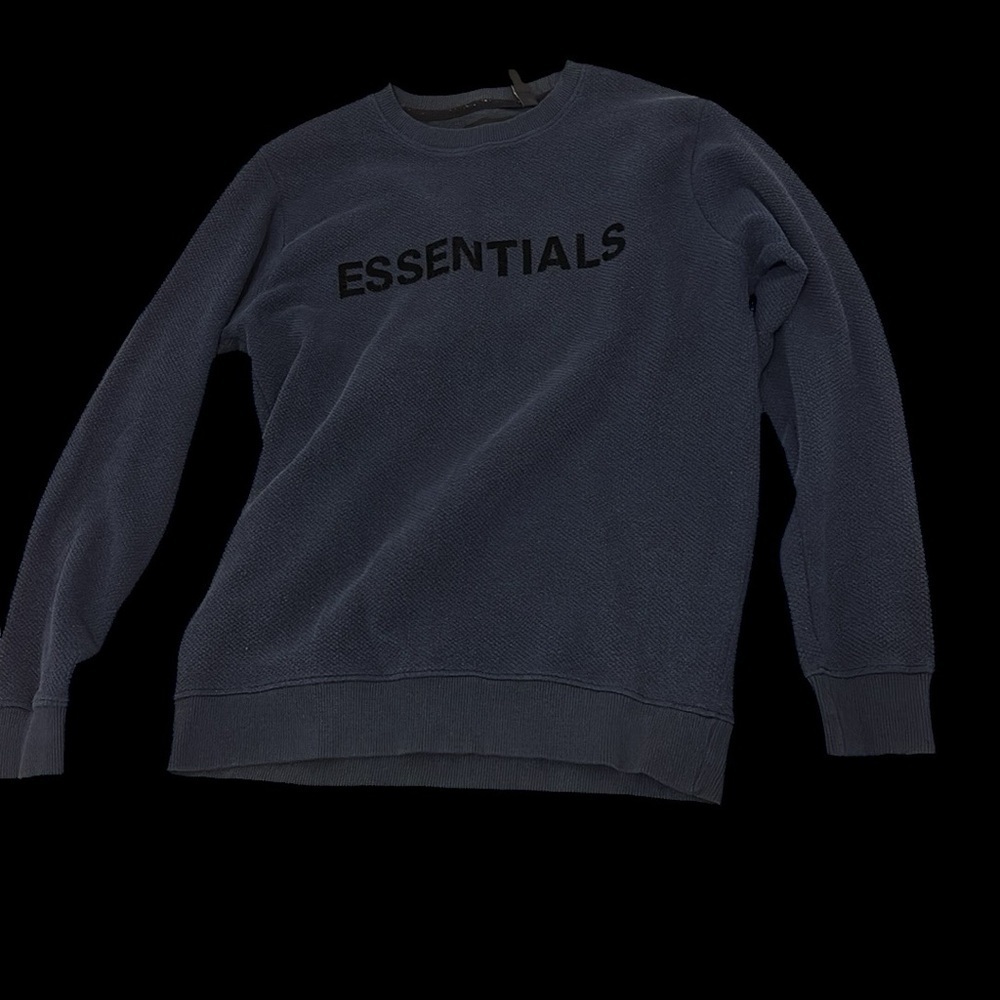 Fear of God Essentials  blue ribbed Sweatshirt Sz Large